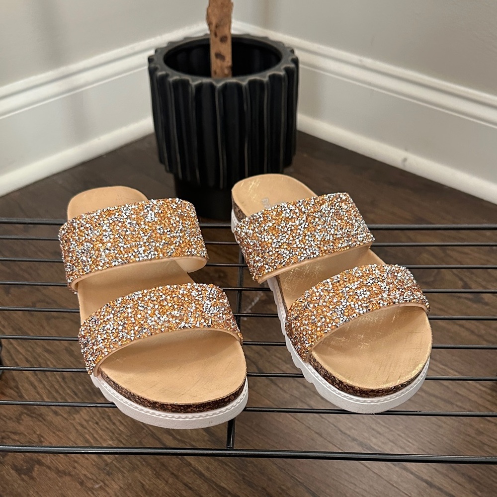 Sparkling Double Strap Sandals